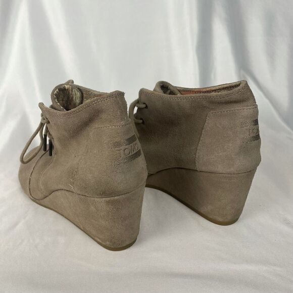 TOMS Taupe Wedge Booties - Women’s W10 - Picture 13 of 14